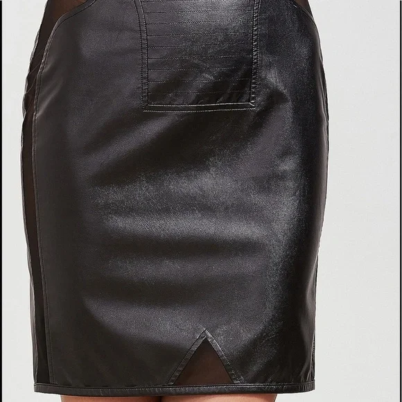 🆕Sexy vegan leather and mesh skirt - Picture 4 of 4